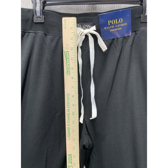 Polo Ralph Lauren Jogger Pants Men’s Large Black Racing Stripes Tapered Leg New - Picture 8 of 13